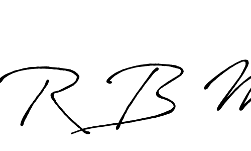 Also we have R B M name is the best signature style. Create professional handwritten signature collection using Antro_Vectra_Bolder autograph style. R B M signature style 7 images and pictures png