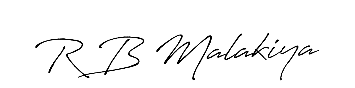 Design your own signature with our free online signature maker. With this signature software, you can create a handwritten (Antro_Vectra_Bolder) signature for name R B Malakiya. R B Malakiya signature style 7 images and pictures png