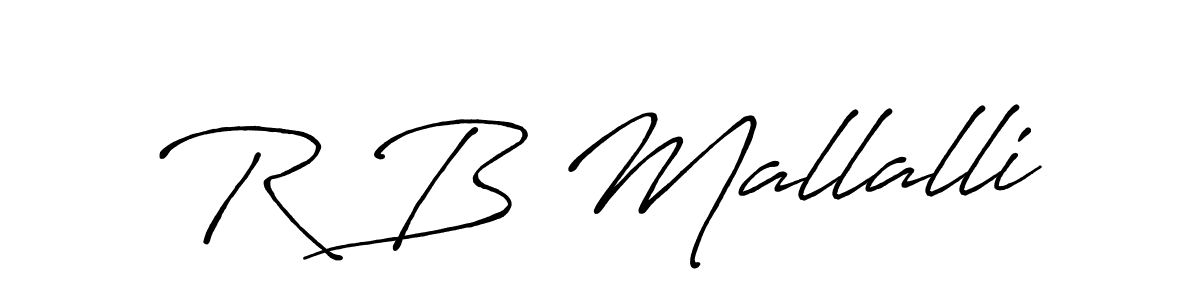 Create a beautiful signature design for name R B Mallalli. With this signature (Antro_Vectra_Bolder) fonts, you can make a handwritten signature for free. R B Mallalli signature style 7 images and pictures png