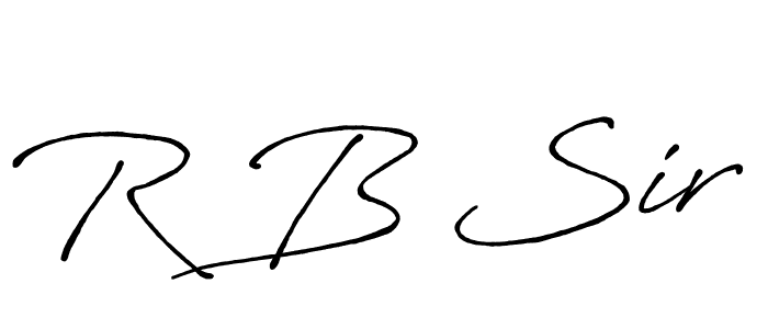 The best way (Antro_Vectra_Bolder) to make a short signature is to pick only two or three words in your name. The name R B Sir include a total of six letters. For converting this name. R B Sir signature style 7 images and pictures png