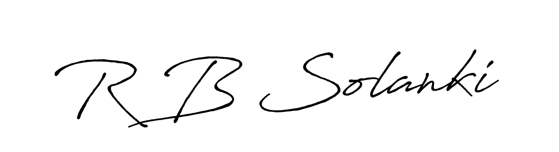 Make a beautiful signature design for name R B Solanki. With this signature (Antro_Vectra_Bolder) style, you can create a handwritten signature for free. R B Solanki signature style 7 images and pictures png