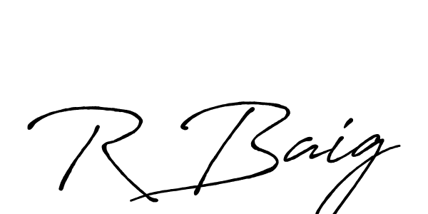 if you are searching for the best signature style for your name R Baig. so please give up your signature search. here we have designed multiple signature styles  using Antro_Vectra_Bolder. R Baig signature style 7 images and pictures png