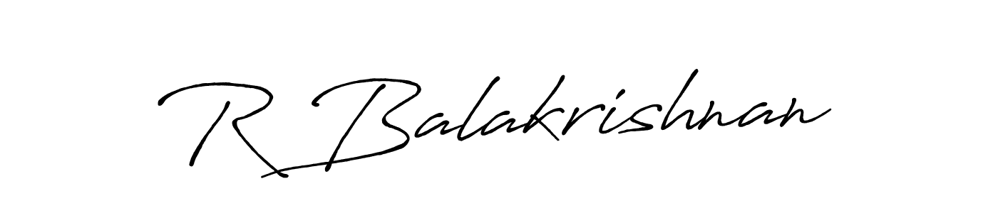 Use a signature maker to create a handwritten signature online. With this signature software, you can design (Antro_Vectra_Bolder) your own signature for name R Balakrishnan. R Balakrishnan signature style 7 images and pictures png