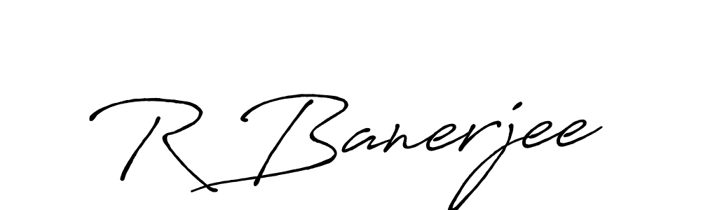 Also You can easily find your signature by using the search form. We will create R Banerjee name handwritten signature images for you free of cost using Antro_Vectra_Bolder sign style. R Banerjee signature style 7 images and pictures png