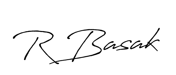 How to make R Basak name signature. Use Antro_Vectra_Bolder style for creating short signs online. This is the latest handwritten sign. R Basak signature style 7 images and pictures png