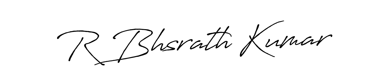 The best way (Antro_Vectra_Bolder) to make a short signature is to pick only two or three words in your name. The name R Bhsrath Kumar include a total of six letters. For converting this name. R Bhsrath Kumar signature style 7 images and pictures png