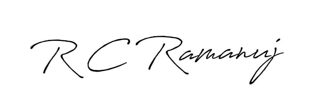 Create a beautiful signature design for name R C Ramanuj. With this signature (Antro_Vectra_Bolder) fonts, you can make a handwritten signature for free. R C Ramanuj signature style 7 images and pictures png