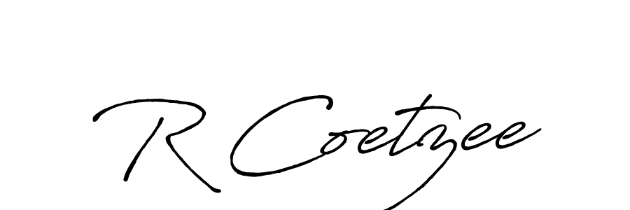 Also You can easily find your signature by using the search form. We will create R Coetzee name handwritten signature images for you free of cost using Antro_Vectra_Bolder sign style. R Coetzee signature style 7 images and pictures png