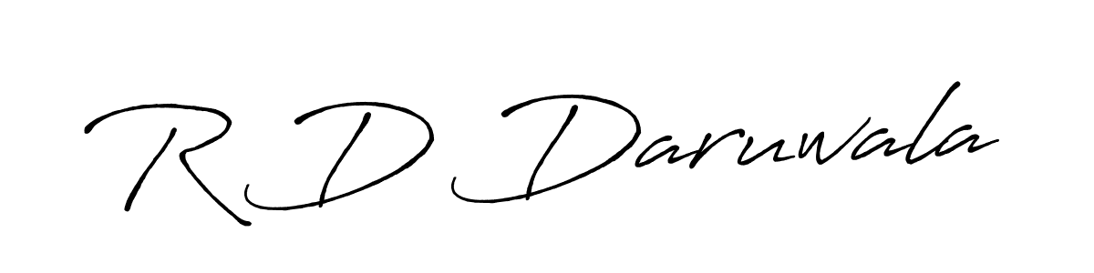 Create a beautiful signature design for name R D Daruwala. With this signature (Antro_Vectra_Bolder) fonts, you can make a handwritten signature for free. R D Daruwala signature style 7 images and pictures png