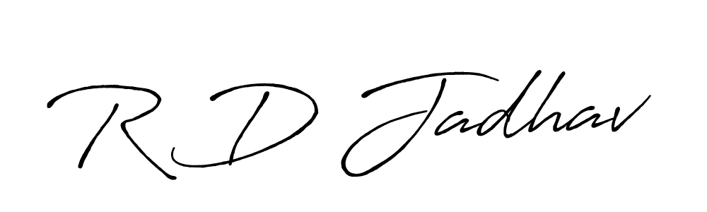 Use a signature maker to create a handwritten signature online. With this signature software, you can design (Antro_Vectra_Bolder) your own signature for name R D Jadhav. R D Jadhav signature style 7 images and pictures png
