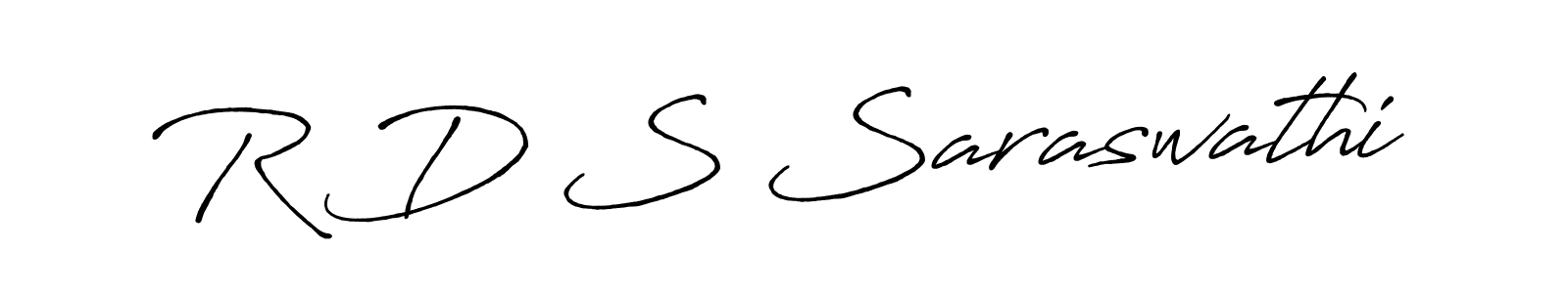 How to make R D S Saraswathi name signature. Use Antro_Vectra_Bolder style for creating short signs online. This is the latest handwritten sign. R D S Saraswathi signature style 7 images and pictures png