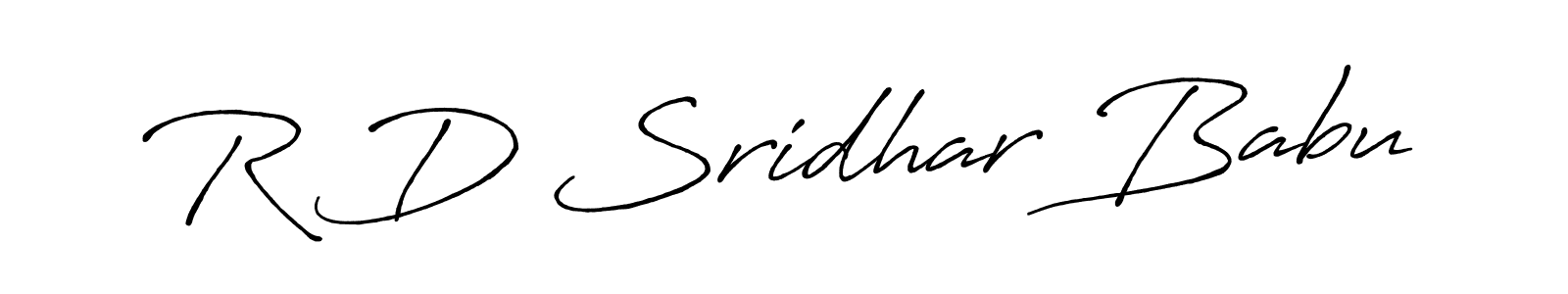 How to make R D Sridhar Babu name signature. Use Antro_Vectra_Bolder style for creating short signs online. This is the latest handwritten sign. R D Sridhar Babu signature style 7 images and pictures png