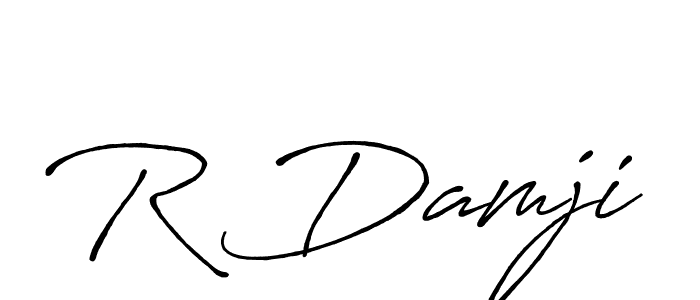 Design your own signature with our free online signature maker. With this signature software, you can create a handwritten (Antro_Vectra_Bolder) signature for name R Damji. R Damji signature style 7 images and pictures png