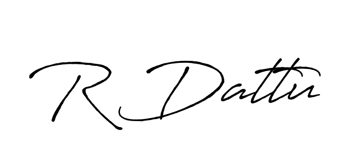 Design your own signature with our free online signature maker. With this signature software, you can create a handwritten (Antro_Vectra_Bolder) signature for name R Dattu. R Dattu signature style 7 images and pictures png