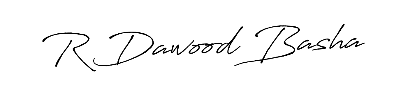 Also we have R Dawood Basha name is the best signature style. Create professional handwritten signature collection using Antro_Vectra_Bolder autograph style. R Dawood Basha signature style 7 images and pictures png