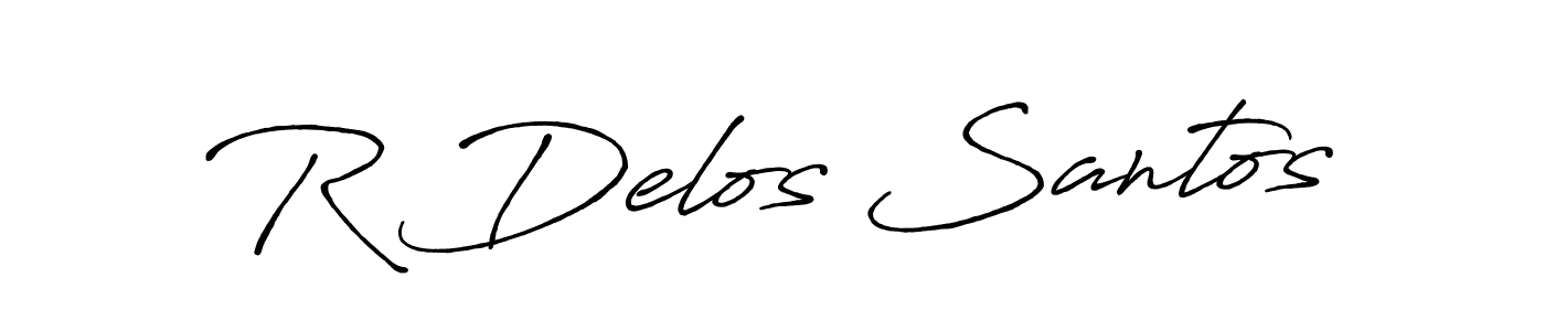 R Delos Santos stylish signature style. Best Handwritten Sign (Antro_Vectra_Bolder) for my name. Handwritten Signature Collection Ideas for my name R Delos Santos. R Delos Santos signature style 7 images and pictures png