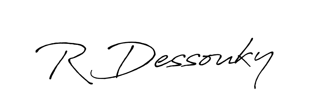 R Dessouky stylish signature style. Best Handwritten Sign (Antro_Vectra_Bolder) for my name. Handwritten Signature Collection Ideas for my name R Dessouky. R Dessouky signature style 7 images and pictures png