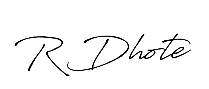 The best way (Antro_Vectra_Bolder) to make a short signature is to pick only two or three words in your name. The name R Dhote include a total of six letters. For converting this name. R Dhote signature style 7 images and pictures png