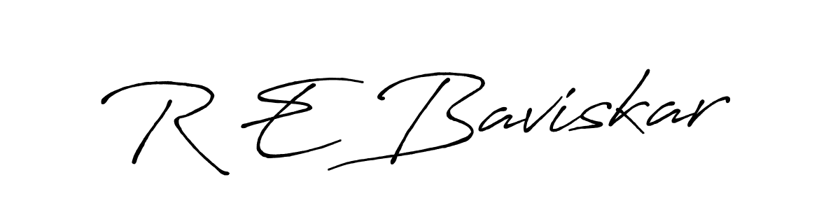 Create a beautiful signature design for name R E Baviskar. With this signature (Antro_Vectra_Bolder) fonts, you can make a handwritten signature for free. R E Baviskar signature style 7 images and pictures png