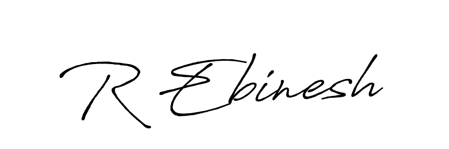 R Ebinesh stylish signature style. Best Handwritten Sign (Antro_Vectra_Bolder) for my name. Handwritten Signature Collection Ideas for my name R Ebinesh. R Ebinesh signature style 7 images and pictures png