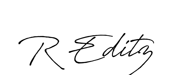 How to make R Editz name signature. Use Antro_Vectra_Bolder style for creating short signs online. This is the latest handwritten sign. R Editz signature style 7 images and pictures png