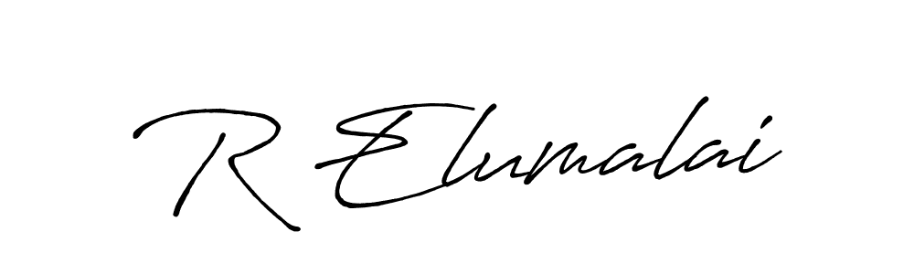 R Elumalai stylish signature style. Best Handwritten Sign (Antro_Vectra_Bolder) for my name. Handwritten Signature Collection Ideas for my name R Elumalai. R Elumalai signature style 7 images and pictures png