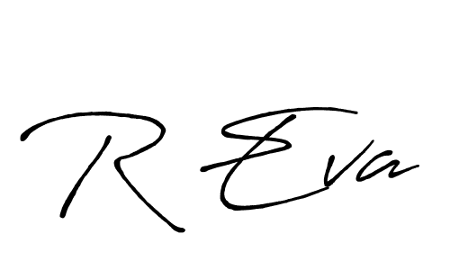 Use a signature maker to create a handwritten signature online. With this signature software, you can design (Antro_Vectra_Bolder) your own signature for name R Eva. R Eva signature style 7 images and pictures png