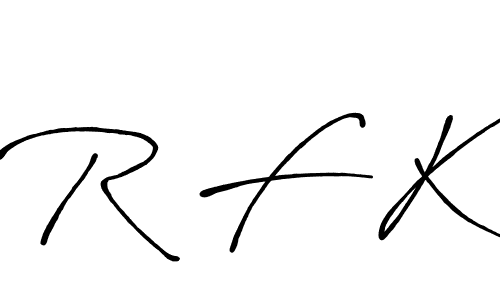 Also You can easily find your signature by using the search form. We will create R F K name handwritten signature images for you free of cost using Antro_Vectra_Bolder sign style. R F K signature style 7 images and pictures png