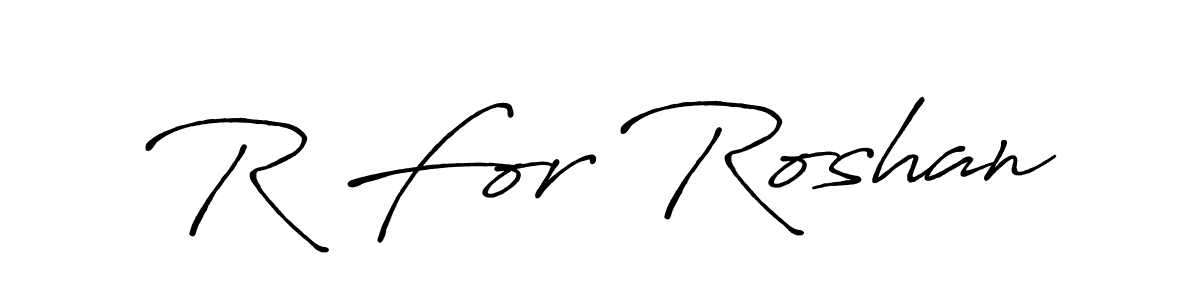Design your own signature with our free online signature maker. With this signature software, you can create a handwritten (Antro_Vectra_Bolder) signature for name R For Roshan. R For Roshan signature style 7 images and pictures png