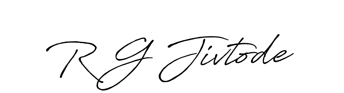 The best way (Antro_Vectra_Bolder) to make a short signature is to pick only two or three words in your name. The name R G Jivtode include a total of six letters. For converting this name. R G Jivtode signature style 7 images and pictures png