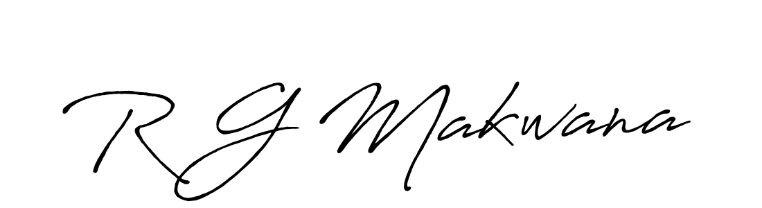 How to make R G Makwana name signature. Use Antro_Vectra_Bolder style for creating short signs online. This is the latest handwritten sign. R G Makwana signature style 7 images and pictures png