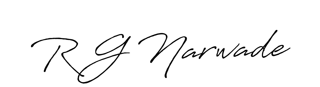 Create a beautiful signature design for name R G Narwade. With this signature (Antro_Vectra_Bolder) fonts, you can make a handwritten signature for free. R G Narwade signature style 7 images and pictures png