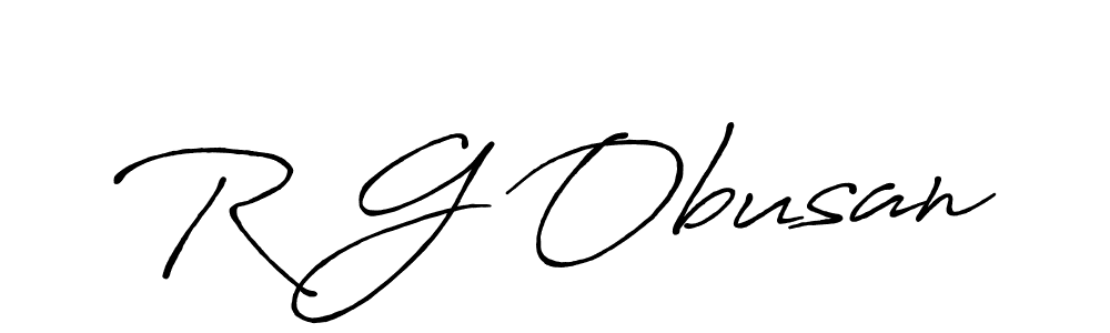 Make a beautiful signature design for name R G Obusan. With this signature (Antro_Vectra_Bolder) style, you can create a handwritten signature for free. R G Obusan signature style 7 images and pictures png