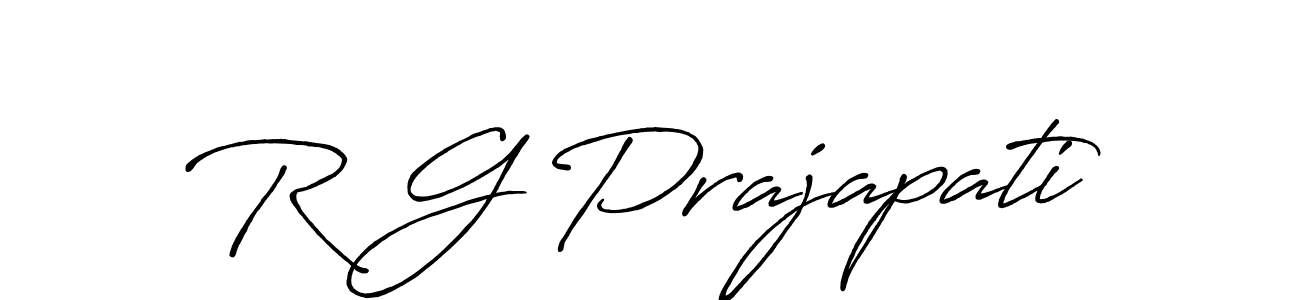 Create a beautiful signature design for name R G Prajapati. With this signature (Antro_Vectra_Bolder) fonts, you can make a handwritten signature for free. R G Prajapati signature style 7 images and pictures png