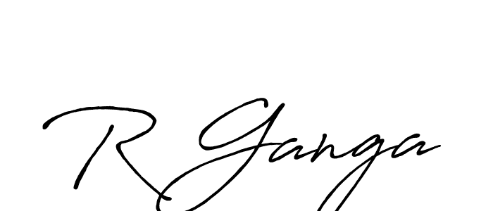 How to make R Ganga signature? Antro_Vectra_Bolder is a professional autograph style. Create handwritten signature for R Ganga name. R Ganga signature style 7 images and pictures png