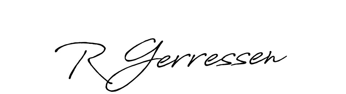 Design your own signature with our free online signature maker. With this signature software, you can create a handwritten (Antro_Vectra_Bolder) signature for name R Gerressen. R Gerressen signature style 7 images and pictures png