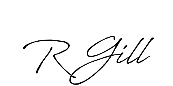 Make a beautiful signature design for name R Gill. With this signature (Antro_Vectra_Bolder) style, you can create a handwritten signature for free. R Gill signature style 7 images and pictures png