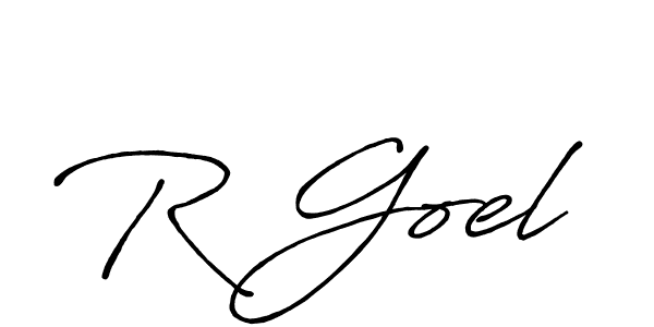 Use a signature maker to create a handwritten signature online. With this signature software, you can design (Antro_Vectra_Bolder) your own signature for name R Goel. R Goel signature style 7 images and pictures png