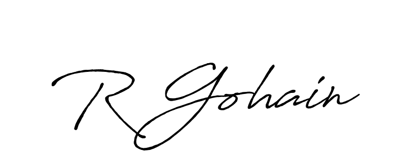 if you are searching for the best signature style for your name R Gohain. so please give up your signature search. here we have designed multiple signature styles  using Antro_Vectra_Bolder. R Gohain signature style 7 images and pictures png