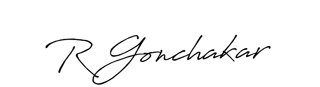 How to make R Gonchakar name signature. Use Antro_Vectra_Bolder style for creating short signs online. This is the latest handwritten sign. R Gonchakar signature style 7 images and pictures png