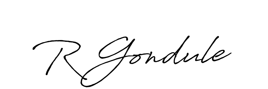 Design your own signature with our free online signature maker. With this signature software, you can create a handwritten (Antro_Vectra_Bolder) signature for name R Gondule. R Gondule signature style 7 images and pictures png