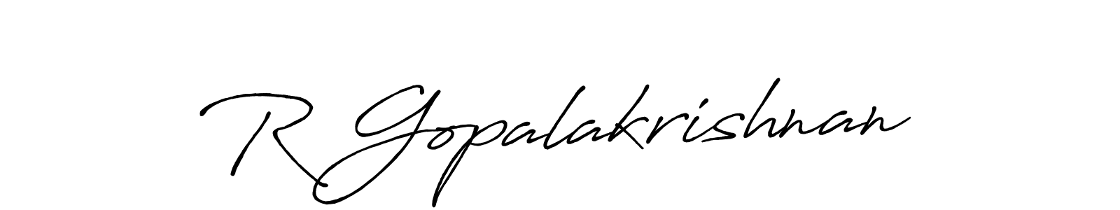 Make a beautiful signature design for name R Gopalakrishnan. With this signature (Antro_Vectra_Bolder) style, you can create a handwritten signature for free. R Gopalakrishnan signature style 7 images and pictures png