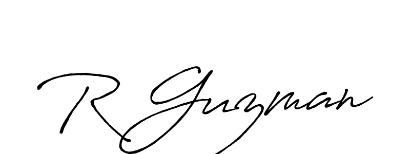 Make a beautiful signature design for name R Guzman. With this signature (Antro_Vectra_Bolder) style, you can create a handwritten signature for free. R Guzman signature style 7 images and pictures png