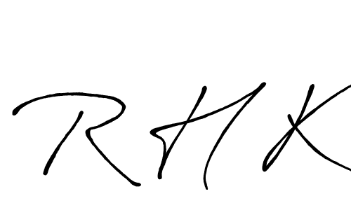 Design your own signature with our free online signature maker. With this signature software, you can create a handwritten (Antro_Vectra_Bolder) signature for name R H K. R H K signature style 7 images and pictures png