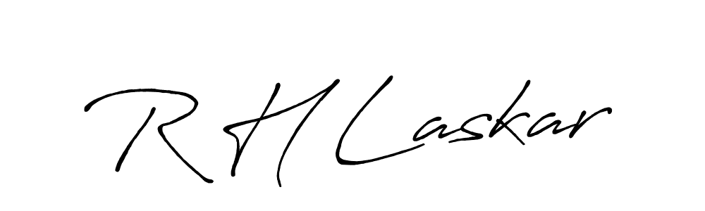 Use a signature maker to create a handwritten signature online. With this signature software, you can design (Antro_Vectra_Bolder) your own signature for name R H Laskar. R H Laskar signature style 7 images and pictures png