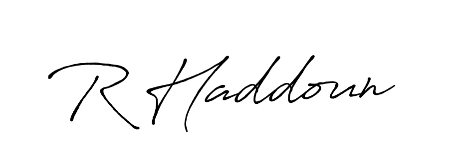 R Haddoun stylish signature style. Best Handwritten Sign (Antro_Vectra_Bolder) for my name. Handwritten Signature Collection Ideas for my name R Haddoun. R Haddoun signature style 7 images and pictures png