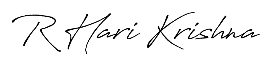 Discover the perfect balance of readability and style for R Hari Krishna with Antro_Vectra_Bolder font. Create your dream signature today. R Hari Krishna signature style 7 images and pictures png