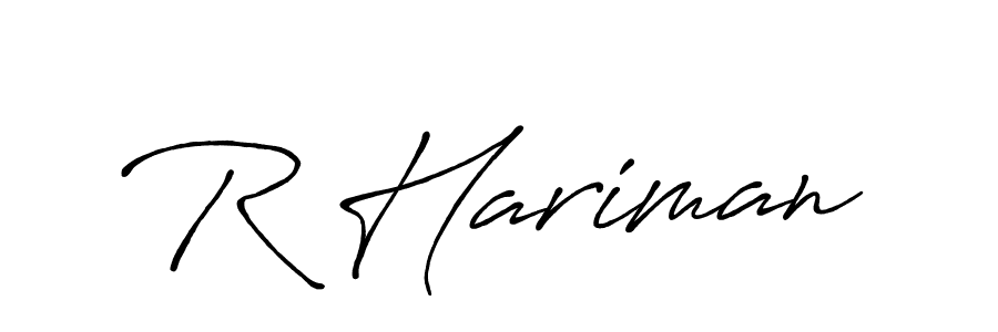 Create a beautiful signature design for name R Hariman. With this signature (Antro_Vectra_Bolder) fonts, you can make a handwritten signature for free. R Hariman signature style 7 images and pictures png