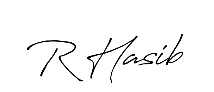 Design your own signature with our free online signature maker. With this signature software, you can create a handwritten (Antro_Vectra_Bolder) signature for name R Hasib. R Hasib signature style 7 images and pictures png