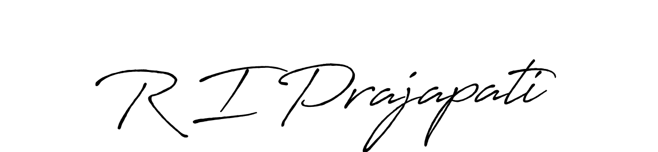 Use a signature maker to create a handwritten signature online. With this signature software, you can design (Antro_Vectra_Bolder) your own signature for name R I Prajapati. R I Prajapati signature style 7 images and pictures png